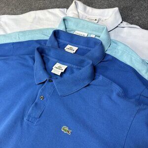 Lot of 4 Lacoste Men 4XL (9) Polo‎ Shirt Classic Fit Pique Blue Short Sleeve